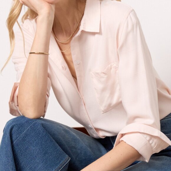 NWT RAILS Hunter Button Down Shirt – Rose Water – Size X-Small - Picture 4 of 9